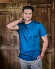 Men's Crew Short Sleeve T-shirt - 100% Merino Wool, Orion Blue by Merino 365 NZ