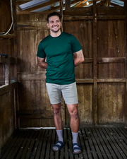 Men's Crew Short Sleeve T-shirt - 100% Merino Wool, Pine Green by Merino 365 NZ