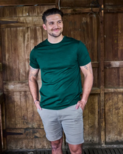 Men's Crew Short Sleeve T-shirt - 100% Merino Wool, Pine Green by Merino 365 NZ