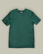 Men's Crew Short Sleeve T-shirt - 100% Merino Wool, Pine Green by Merino 365 NZ