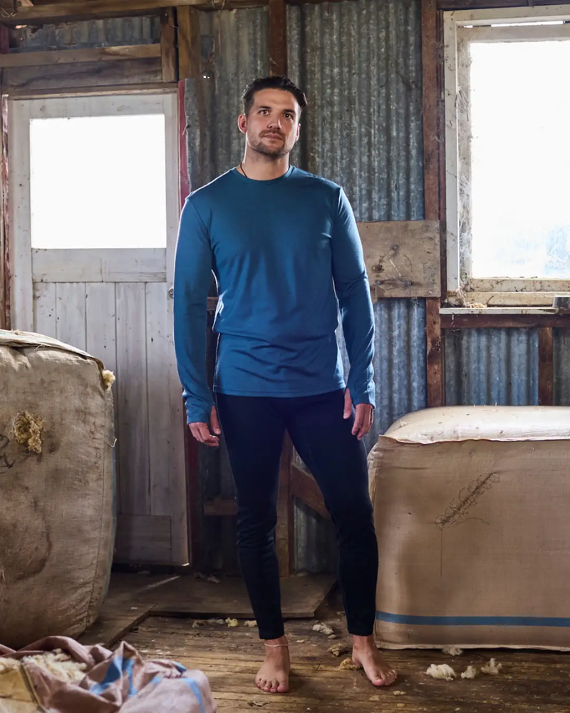 Men's Base Pant - 100% Merino Wool, Black by Merino 365 NZ