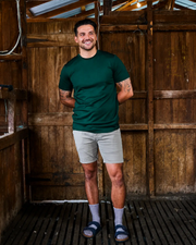Men's Crew Short Sleeve T-shirt - 100% Merino Wool, Pine Green by Merino 365 NZ