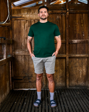Men's Crew Short Sleeve T-shirt - 100% Merino Wool, Pine Green by Merino 365 NZ