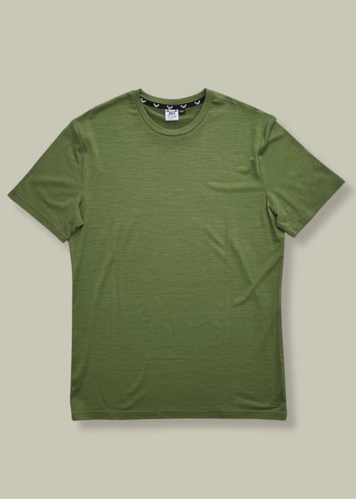 Men’s Crew Short Sleeve T-shirt – Merino Blend 180gsm, Conifer Green by Merino 365 NZ