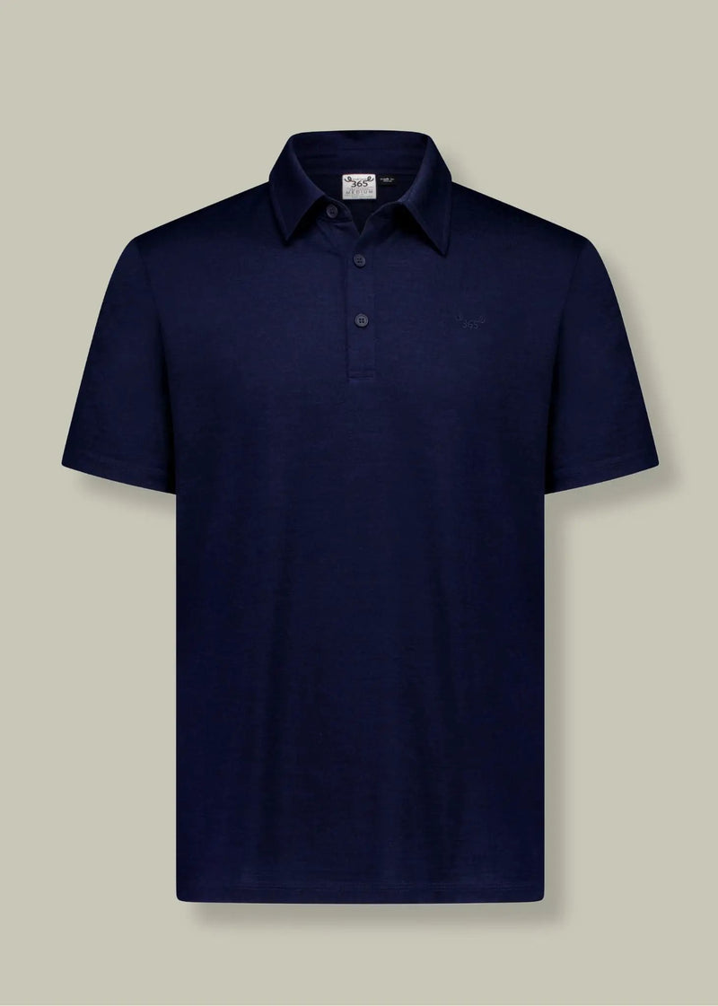 Men's Polo - 100% Merino Wool, Midnight Marle by Merino 365 NZ