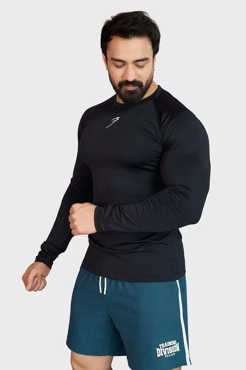 Midnight Fullsleeves T-shirt Black by Fuaark Nz