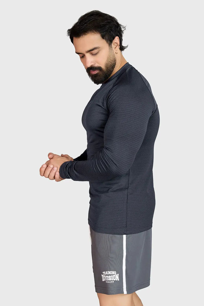 Midnight Fullsleeves T-shirt Dark Grey by Fuaark Nz