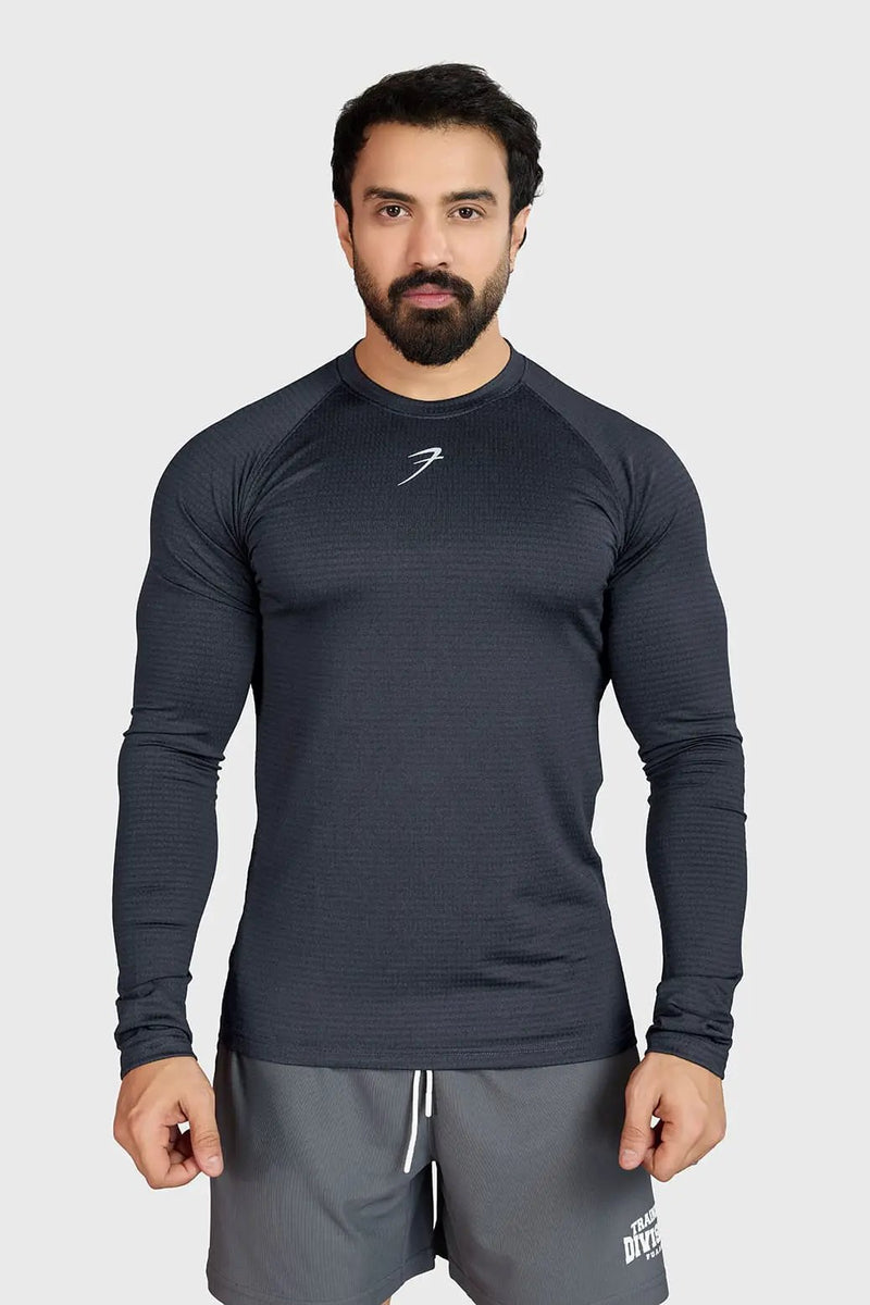 Midnight Fullsleeves T-shirt Dark Grey by Fuaark Nz