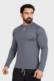 Midnight Fullsleeves T-shirt Light Grey by Fuaark Nz