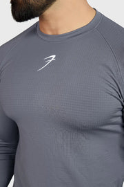 Midnight Fullsleeves T-shirt Light Grey by Fuaark Nz