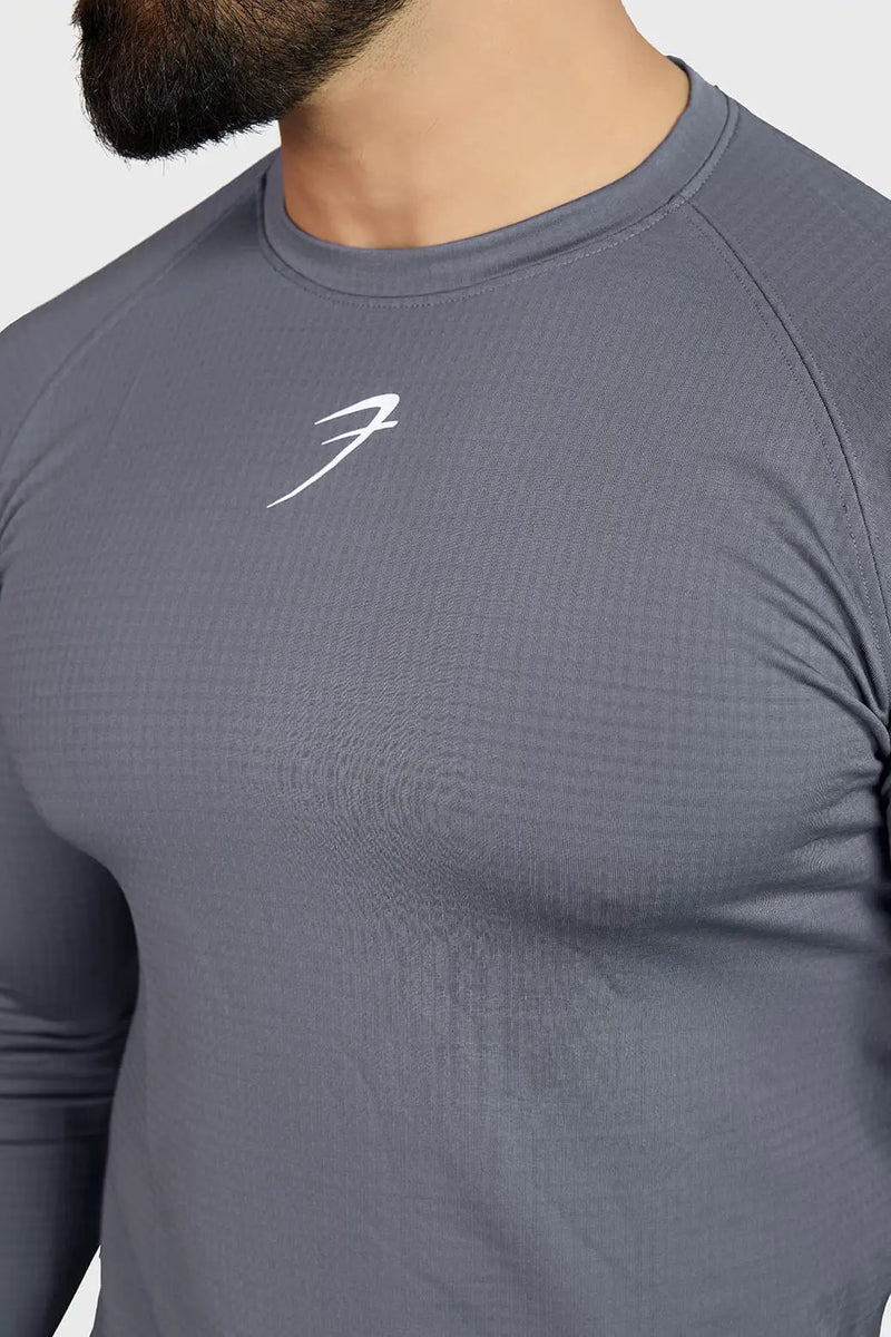 Midnight Fullsleeves T-shirt Light Grey by Fuaark Nz