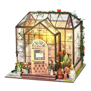 Poppy Gifts Gift DIY Miniature Flower Greenhouse Wooden Dollhouse Kit For Craft Lovers DIY Miniature Flower Greenhouse Dollhouse Kit