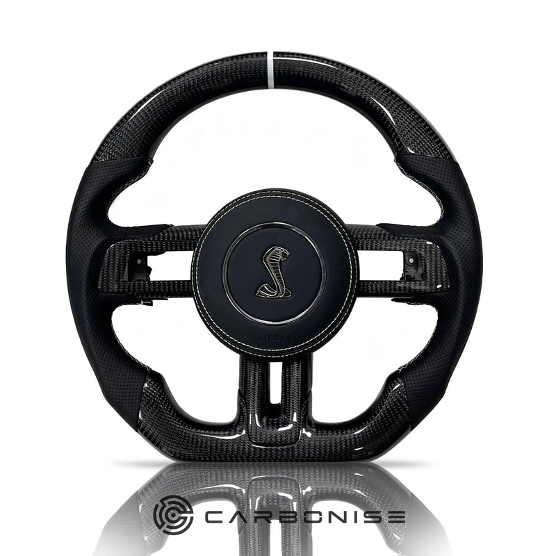 Mustang Steering Wheel (Carbon Fiber+Perforated Leather) @3 by CARBONISE