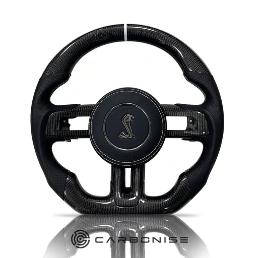 Mustang Steering Wheel (Carbon Fiber+Perforated Leather) @3 by CARBONISE