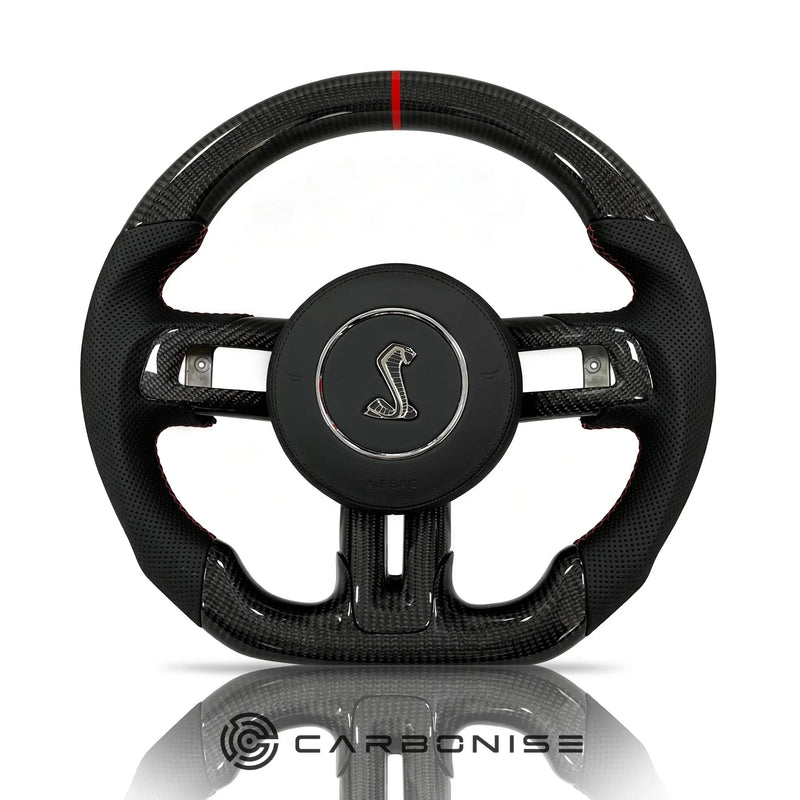 Mustang Steering Wheel (Carbon Fiber+Perforated Leather) #4 by CARBONISE