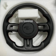 Mustang Steering Wheel (Matte Carbon Fiber+Perforated Leather) #8 by CARBONISE