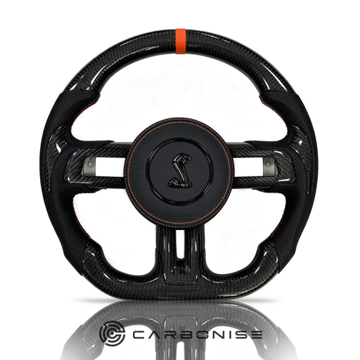 Mustang Steering Wheel (Carbon Fiber+Perforated Leather) #9 by CARBONISE