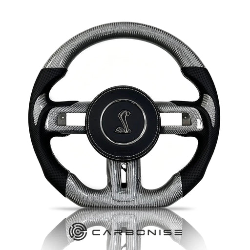Mustang Steering Wheel (Carbon Fiber+Perforated Leather) #10 by CARBONISE
