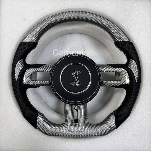 Mustang Steering Wheel (Carbon Fiber+Perforated Leather) #10 by CARBONISE