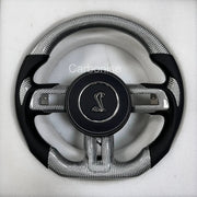 Mustang Steering Wheel (Carbon Fiber+Perforated Leather) #10 by CARBONISE