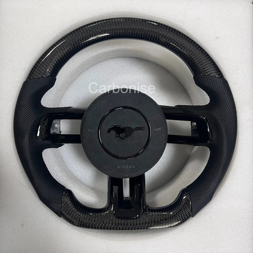 Mustang Steering Wheel (Carbon Fiber+Perforated Leather) #11 by CARBONISE