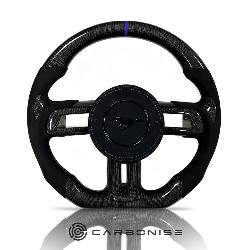 Mustang Steering Wheel (Carbon Fiber+Perforated Leather) #12 by CARBONISE
