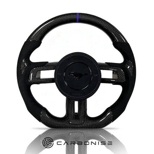 Mustang Steering Wheel (Carbon Fiber+Perforated Leather) #12 by CARBONISE