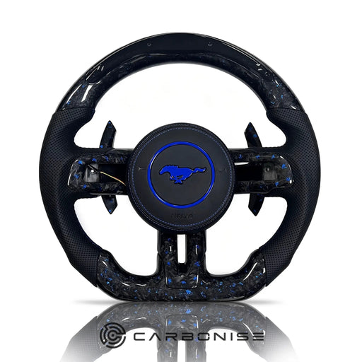 Mustang Steering Wheel (Forged Carbon+Perforated Leather)#13 by CARBONISE