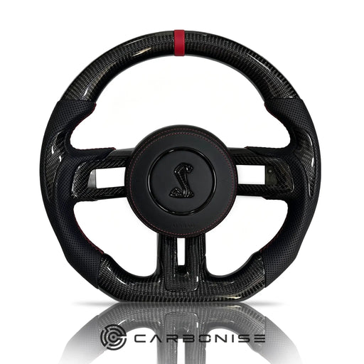 Mustang Steering Wheel (Carbon Fiber+Perforated Leather) #14 by CARBONISE