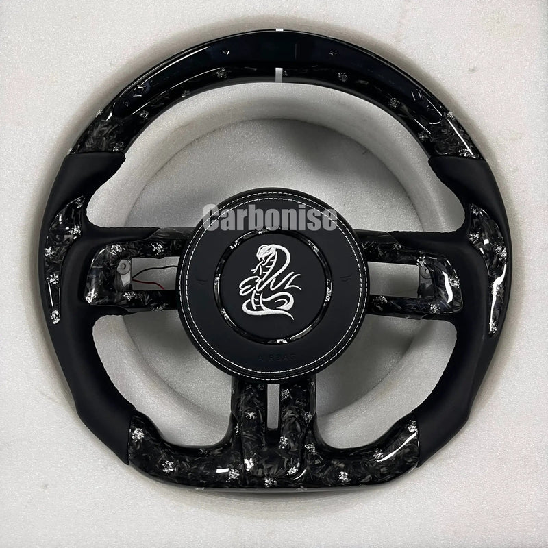Mustang Steering Wheel (Forged Carbon Fiber+Leather) #15 by CARBONISE