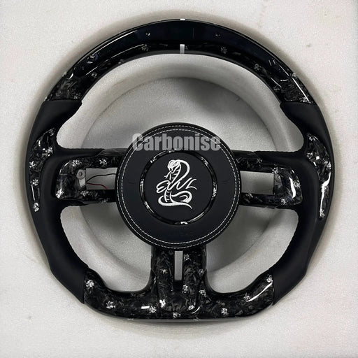 Mustang Steering Wheel (Forged Carbon Fiber+Leather) #15 by CARBONISE