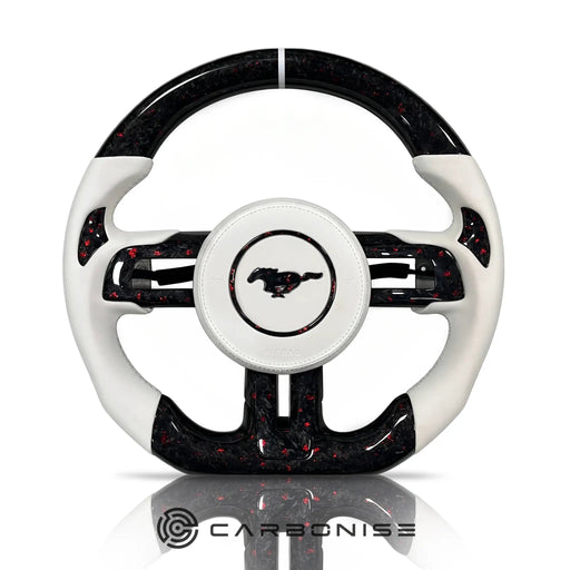 Mustang Steering Wheel (Forged Carbon Fiber+Leather)#16 by CARBONISE