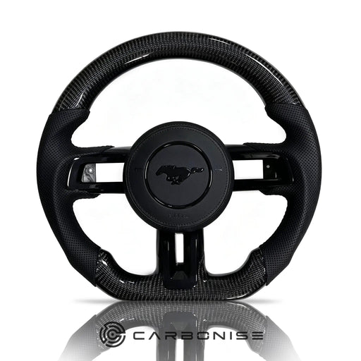 Mustang Steering Wheel (Carbon Fiber+Perforated Leather) #17 by CARBONISE