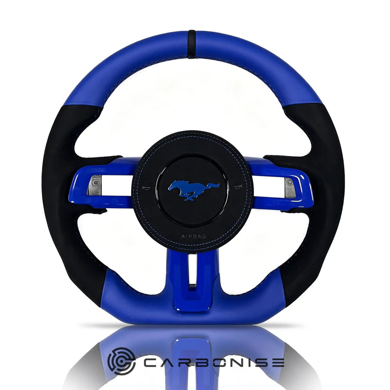 Mustang Steering Wheel (Alcantara+Leather) #18 by CARBONISE