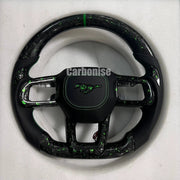 Mustang Steering Wheel (Forged Carbon Fiber+Perforated Leather) @1 by CARBONISE