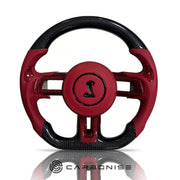 Mustang Steering Wheel (Carbon Fiber+Perforated Leather) #20 by CARBONISE