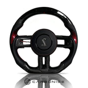 Mustang Steering Wheel (Carbon Fiber+Perforated Leather) #21 by CARBONISE