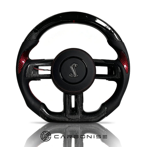 Mustang Steering Wheel (Carbon Fiber+Perforated Leather) #21 by CARBONISE