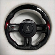 Mustang Steering Wheel (Carbon Fiber+Perforated Leather) #21 by CARBONISE