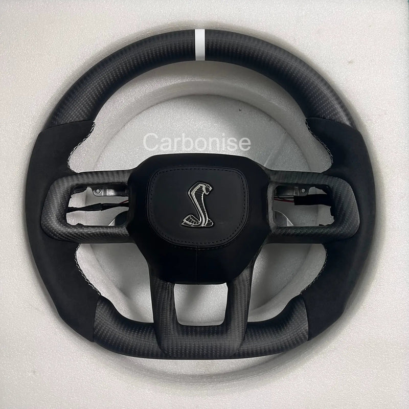 Mustang Steering Wheel (Matte Carbon Fiber+Alcantara) @4 by CARBONISE