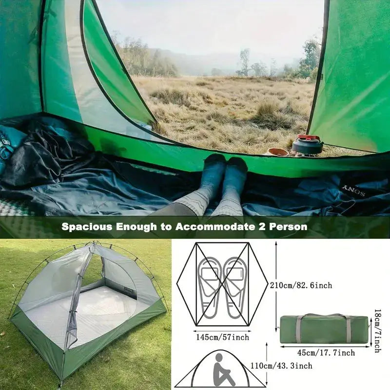 Ultralight 2-Person Waterproof Camping Tent - Double Layer Backpacking Tent with Vestibules by Mead's Supply & Equipment Outfitters limited