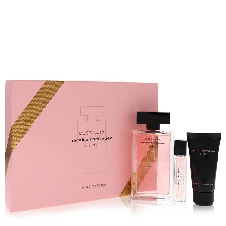 Narciso Rodriguez Musc Noir Gift Set - 3.3 oz Eau De Parfum Spray +0.33 Mini EDP Spray + 1.6 oz Body Lotion by Narciso Rodriguez -- by Brands HD