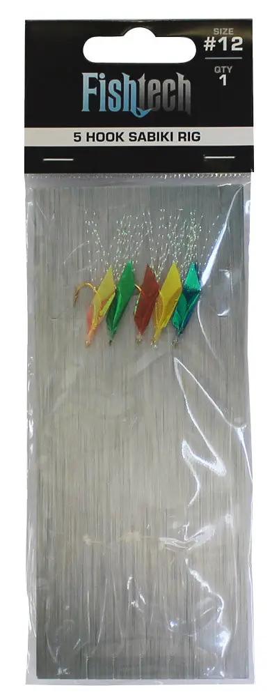 Fishtech 5 Hook Sabiki Rig - Size 12 (1 per pack) by NZ Diver