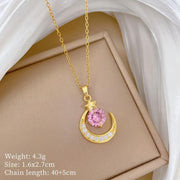 Celestia Moon Gold Crystal Necklace by Poppy Gifts