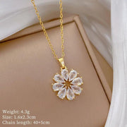 Aurora Blossom Gold Crystal Necklace by Poppy Gifts