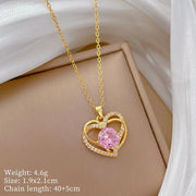 Rosabelle Heart Gold Crystal Necklace by Poppy Gifts