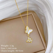 Flutter Charm Gold Butterfly Necklace by Poppy Gifts