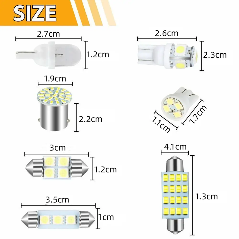 42Pcs Car Interior Combo LED Map Dome Door Trunk Light Bulbs White by salelink.co.nz