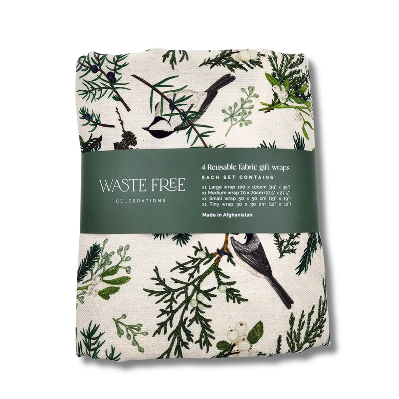 Waste Free Celebrations Furoshiki Wrapping Cloths Nadarrach Beathe Coille - 4 Furoshiki Gift Wraps Nadarrach Beathe Coille - 4 Furoshiki Gift Wraps