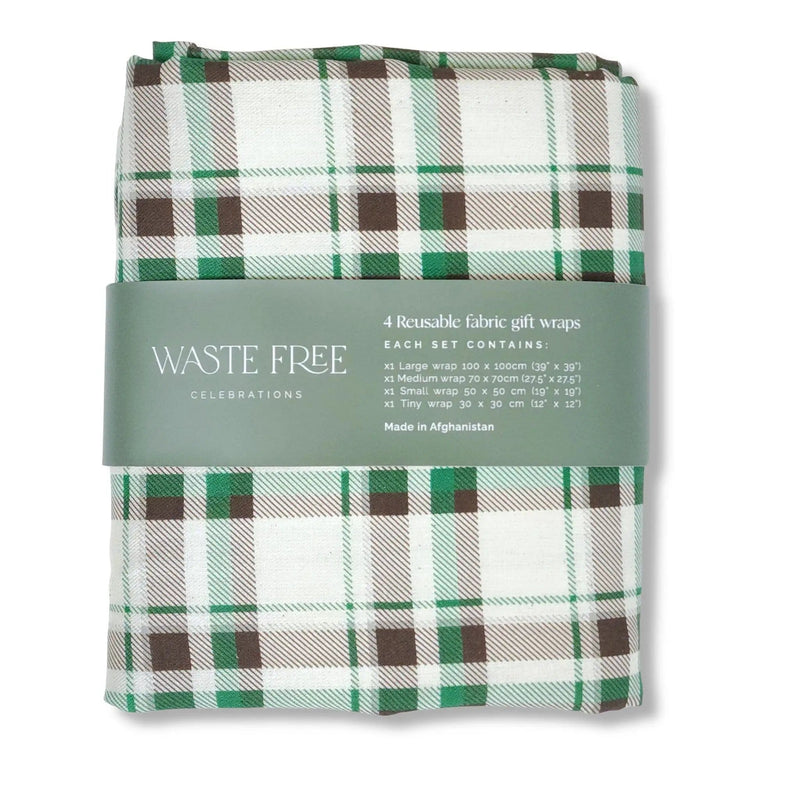Waste Free Celebrations Furoshiki Wrapping Cloths Nadarrach Tartan - 4 Furoshiki Gift Wraps Nadarrach Tartan - 4 Furoshiki Gift Wraps